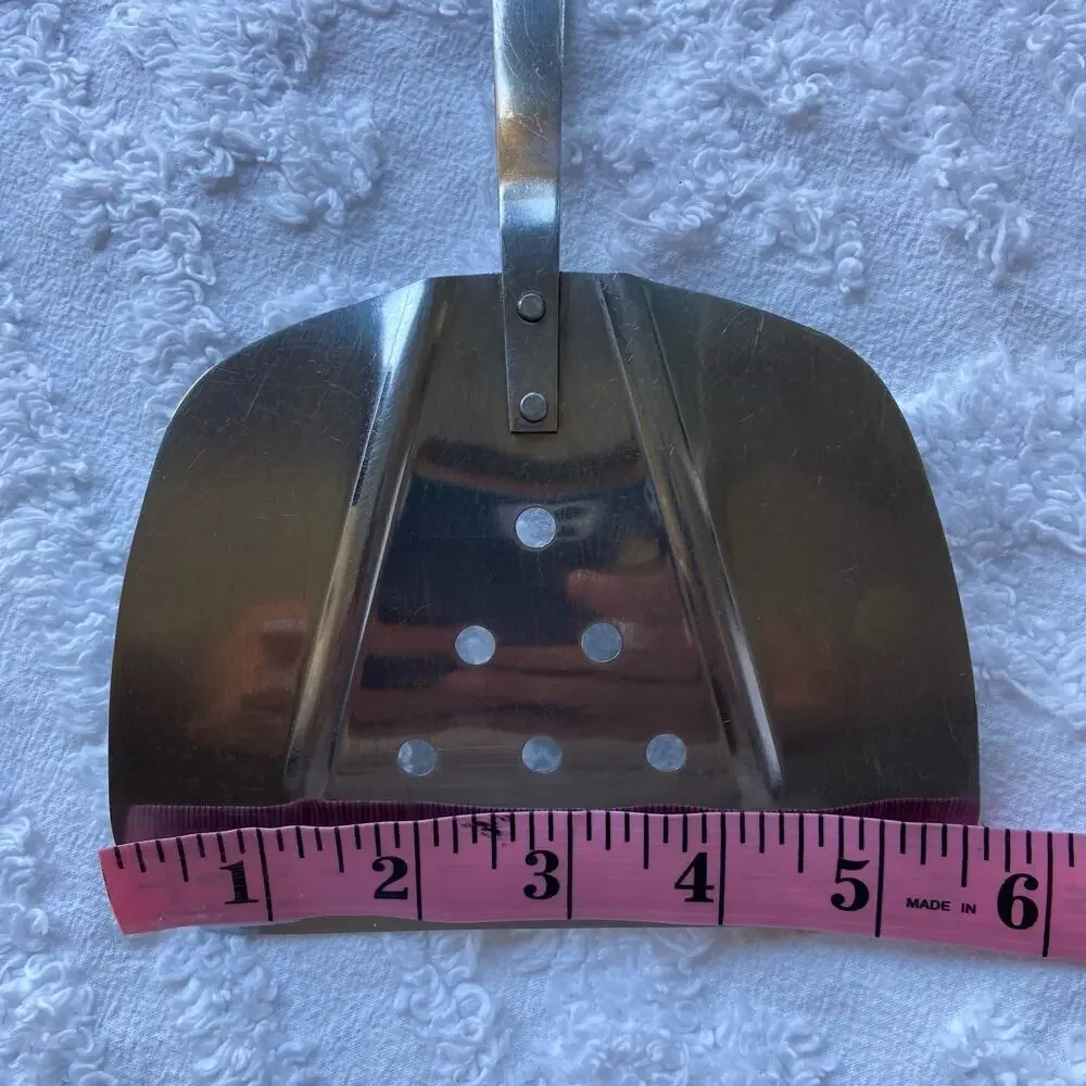 VTG ROBINSON STAINLESS STEEL USA Extra Wide Kitchen Spatula Wooden Handle 12